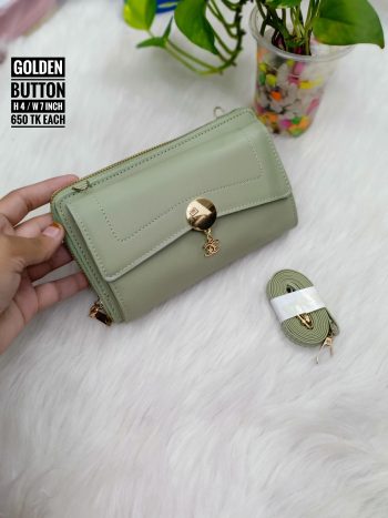 golden button purse